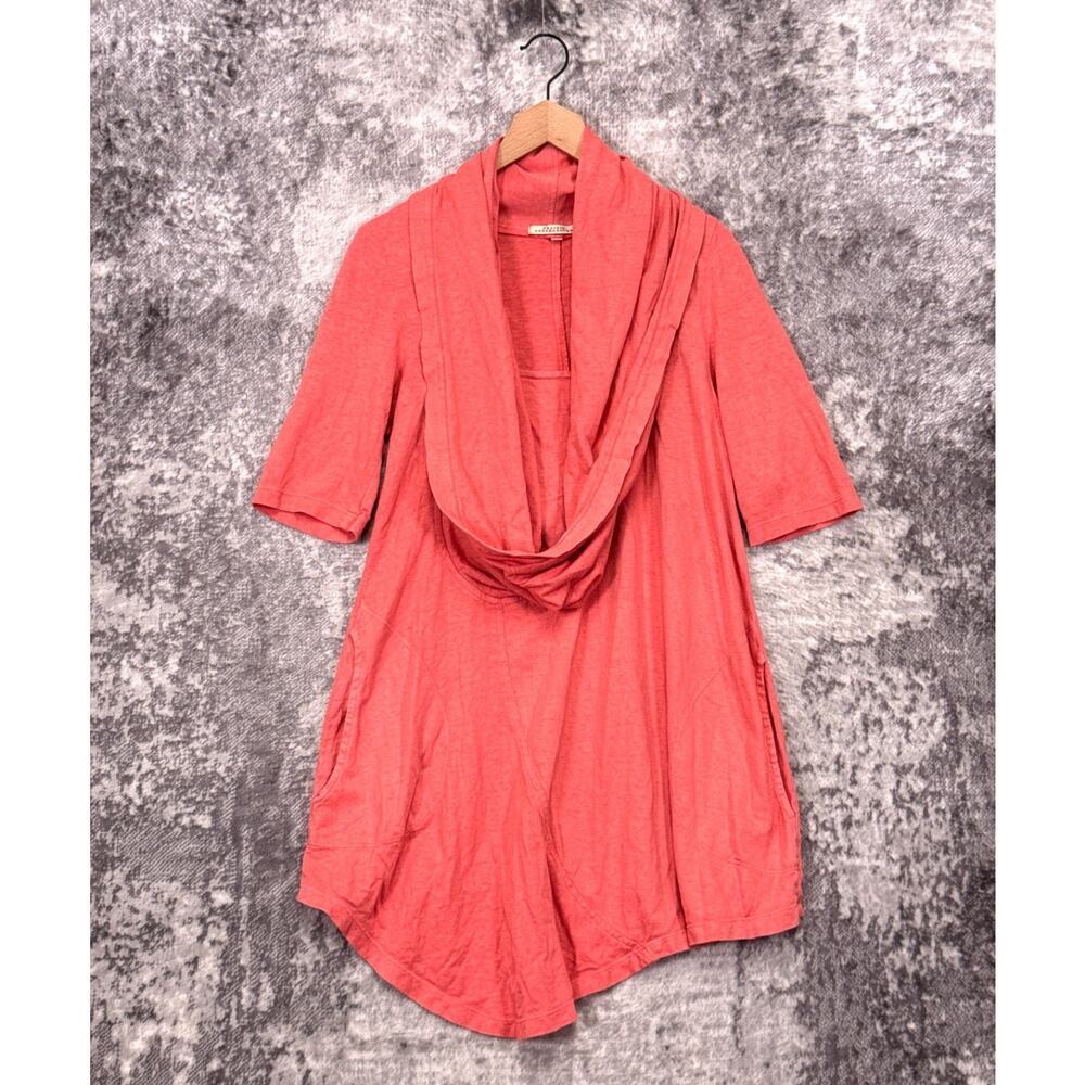 Prairie Underground Your Orbit Tunic Top Small Womens Coral Pink Cowl Hemp